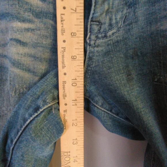 Smoke Rise Jeans Mens 36x32 Blue Distressed Slim Stretch - Picture 8 of 13